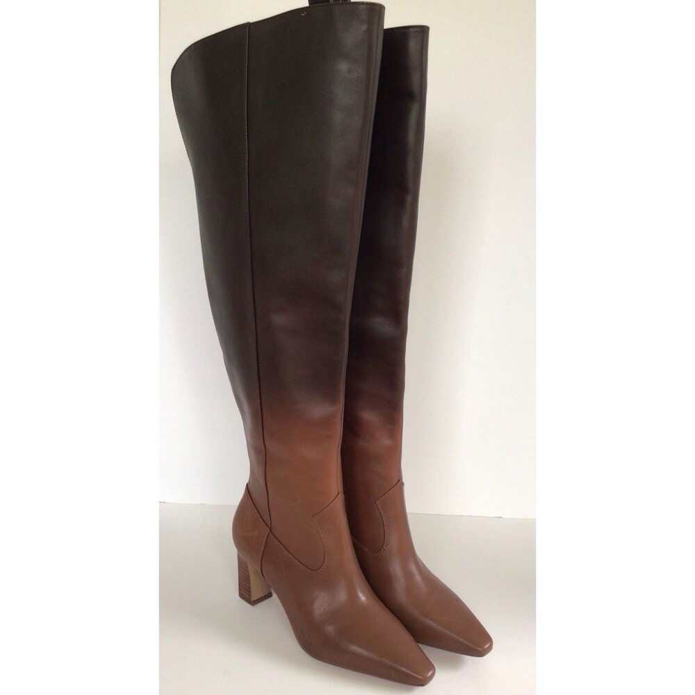 NEW VINCE CAMUTO Shalie4 Over the Knee Ombre Brown Leather Boots (Size 8 W XC) - Picture 2 of 10